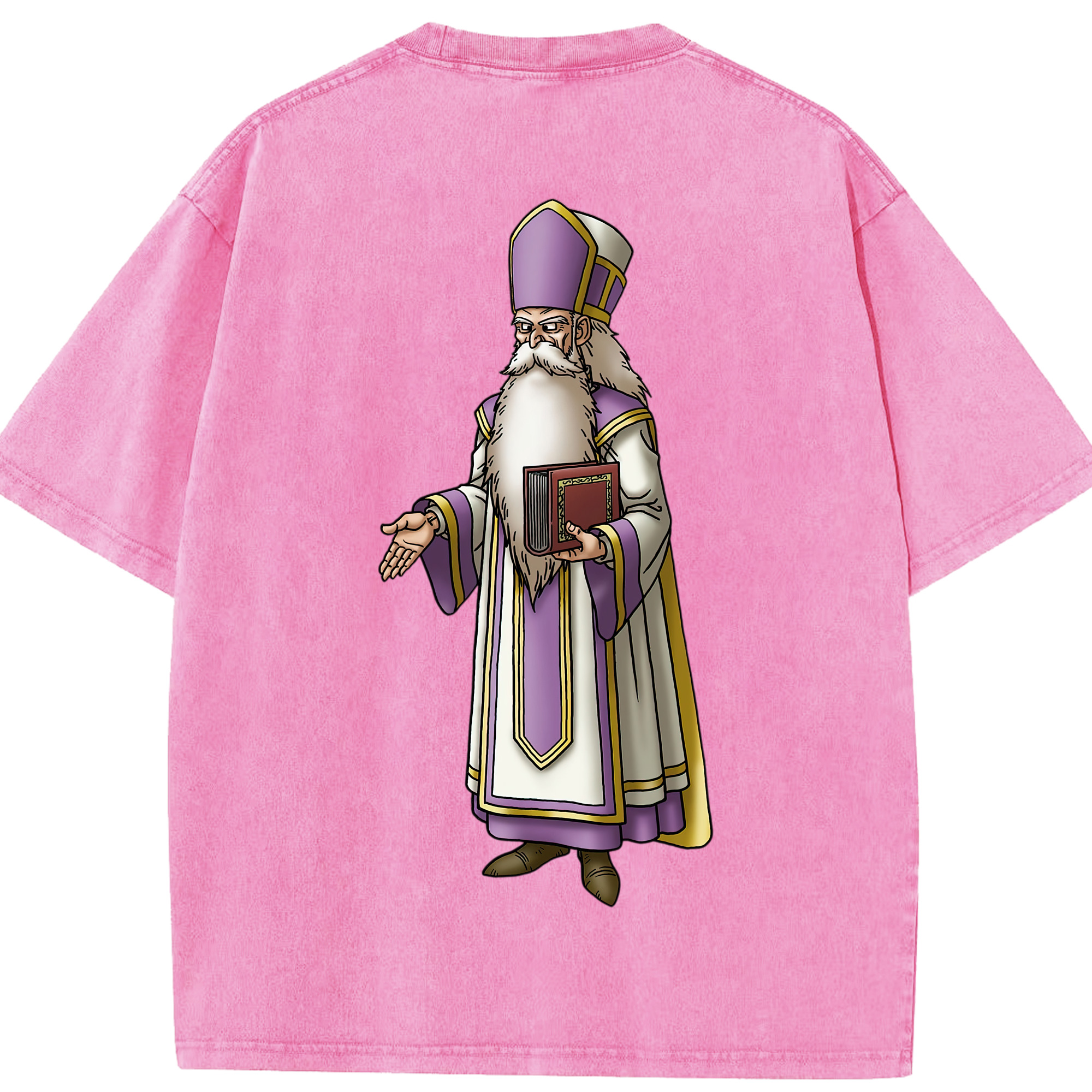 （画像用） ドラゴンクエスト Doragon Kuesuto Dragon Quest 綿100% ヴィンテージ風 半袖Tシャツ（背面プリント）